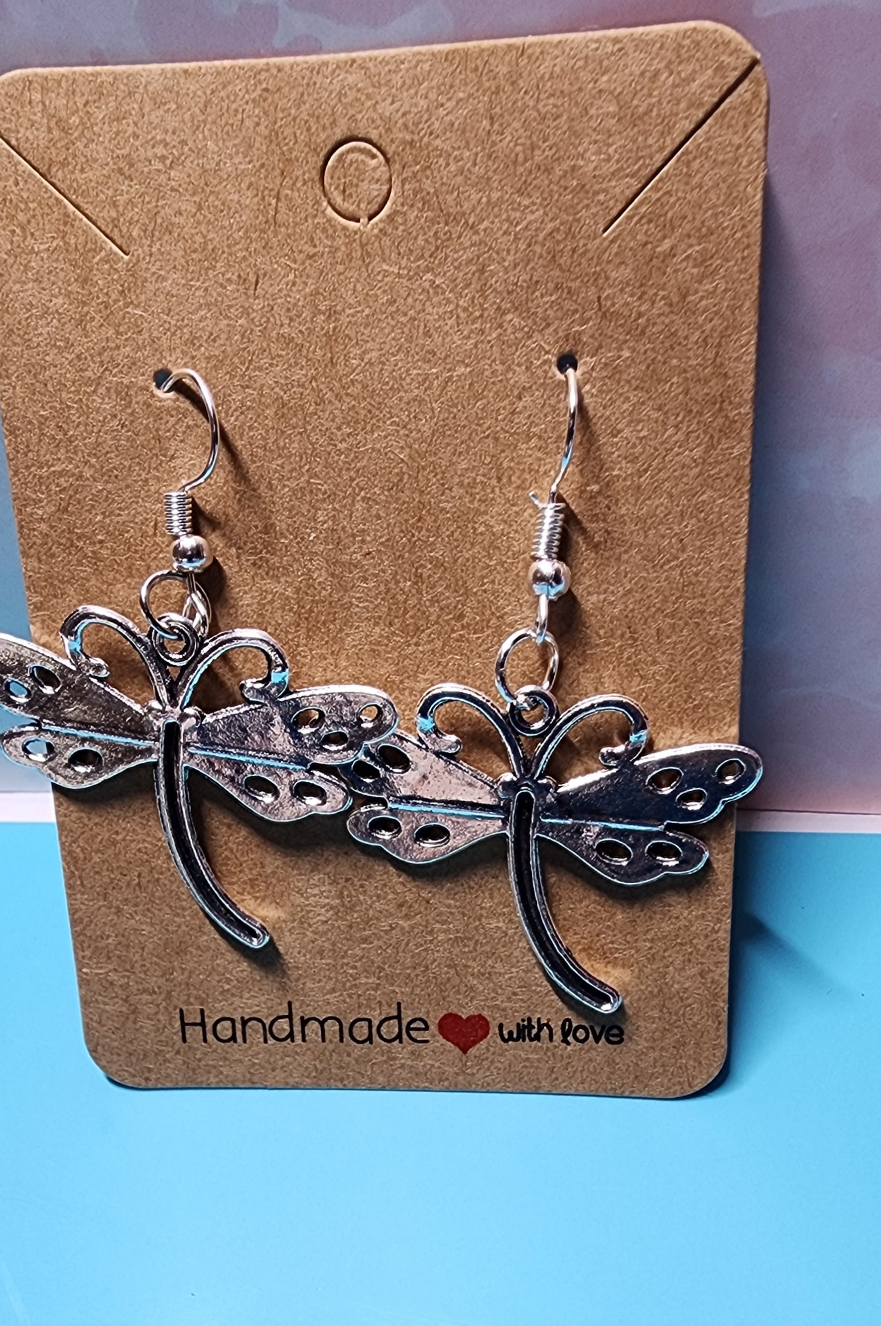 Whimsical Silver-Colored Dragon Fly Earrings .  Versatile earrings, stylish accessory Perfect Gift for anytime