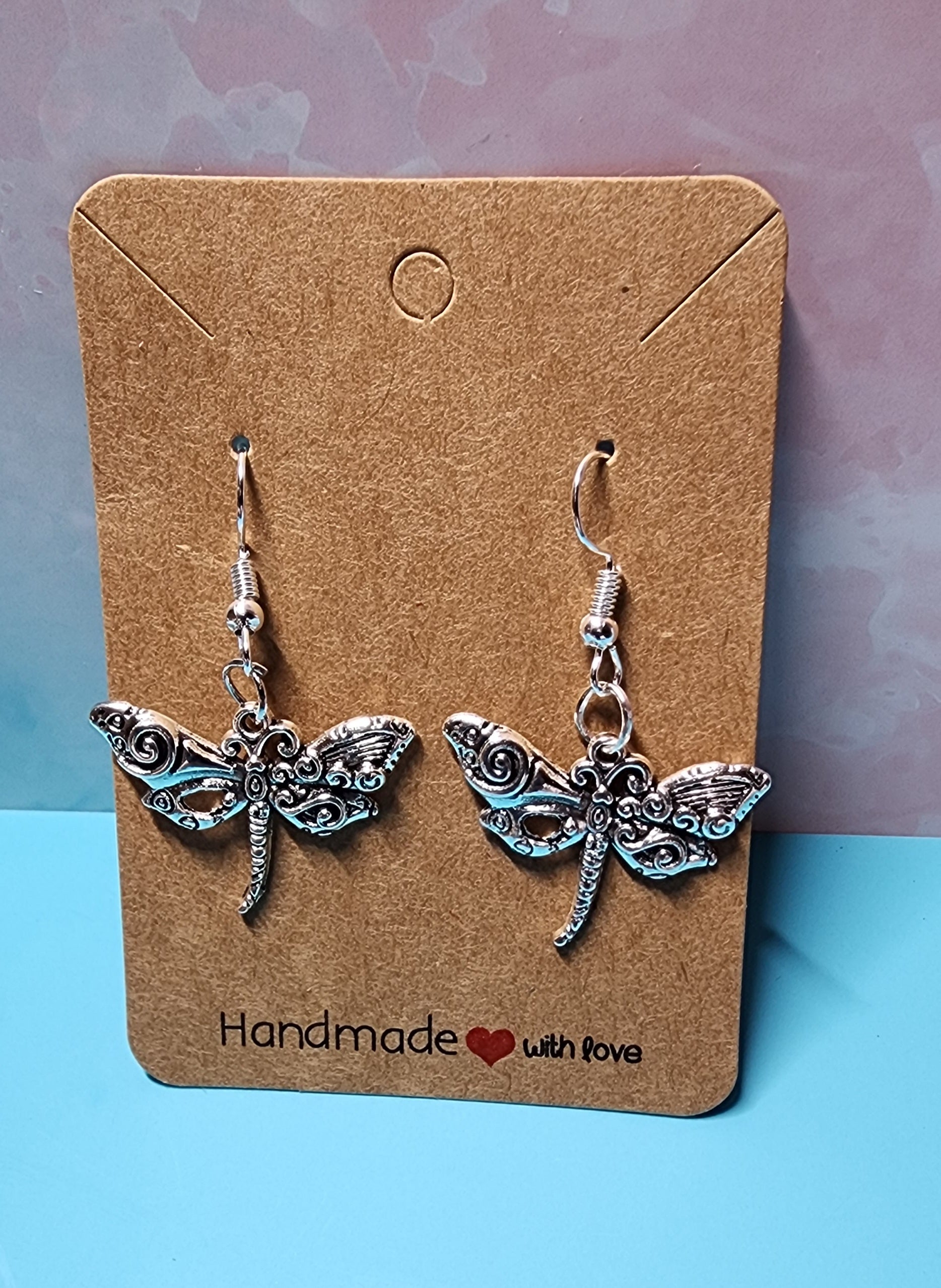 Whimsical Silver-Colored Dragon Fly Earrings .  Versatile earrings, stylish accessory Perfect Gift for anytime