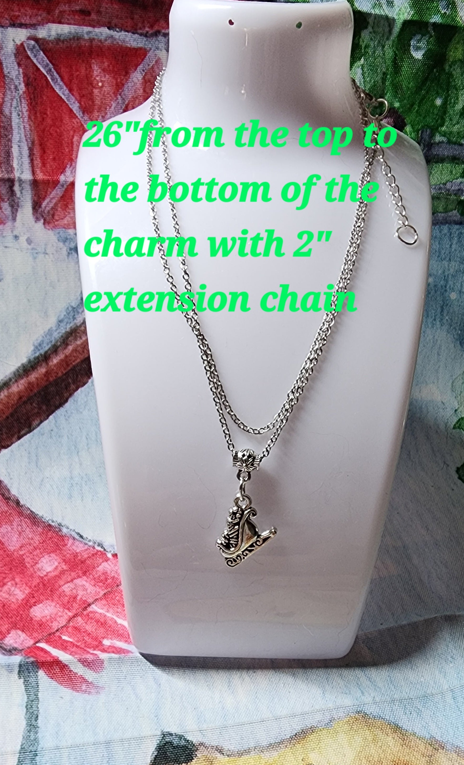 Festive Silver Christmas Charm Necklace - Holiday Jewelry Gift