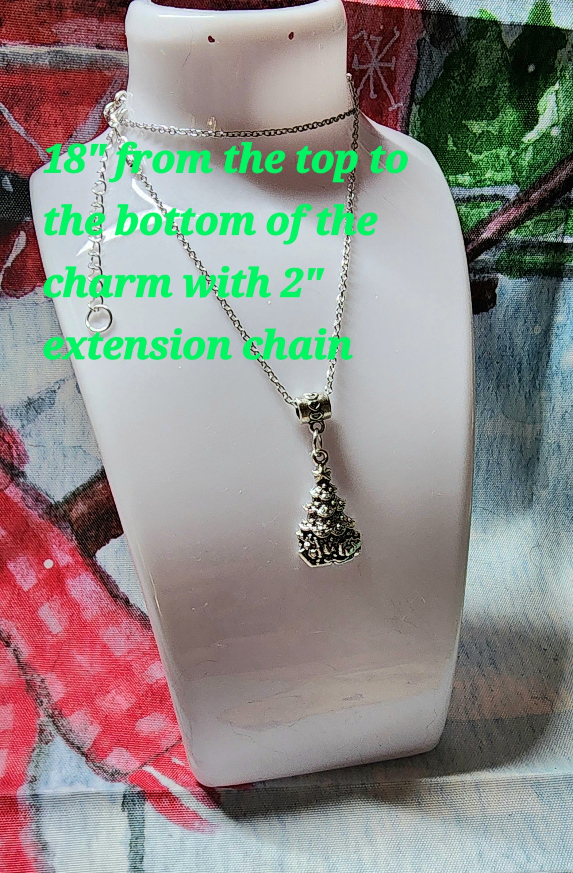 Festive Silver Christmas Charm Necklace - Holiday Jewelry Gift