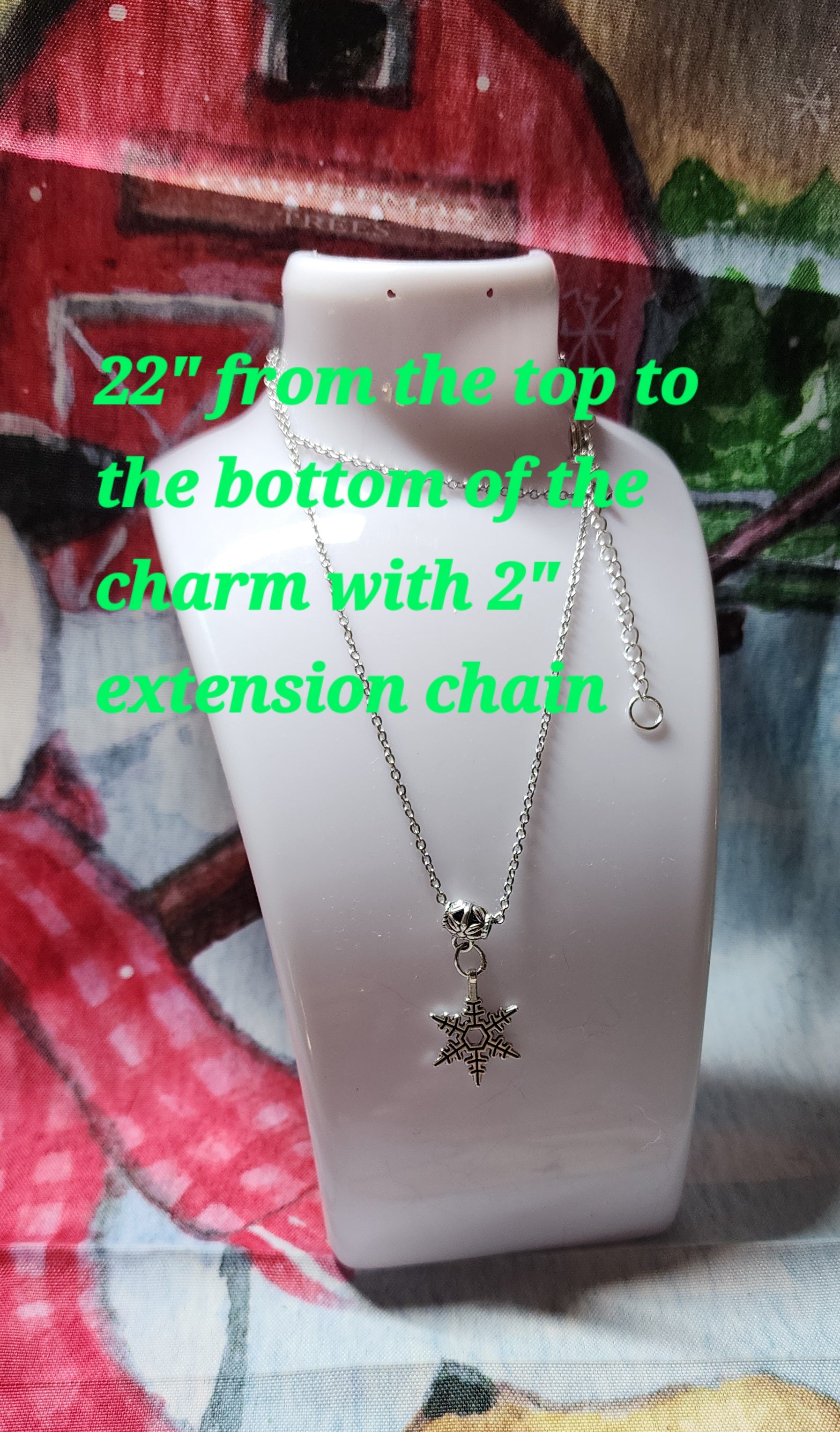 Festive Silver Christmas Charm Necklace - Holiday Jewelry Gift