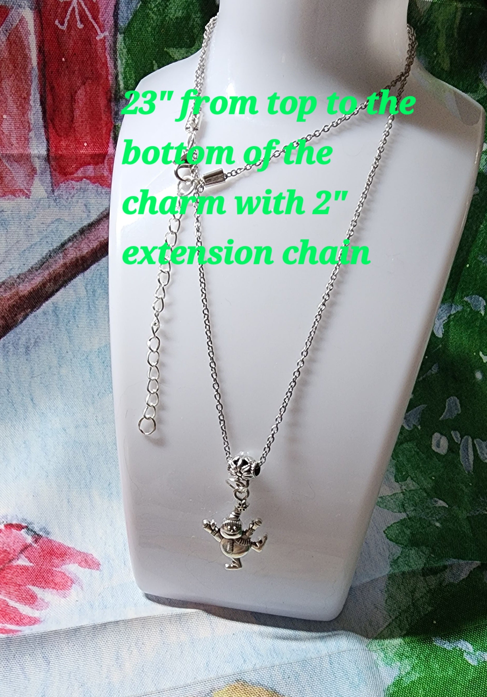Festive Silver Christmas Charm Necklace - Holiday Jewelry Gift