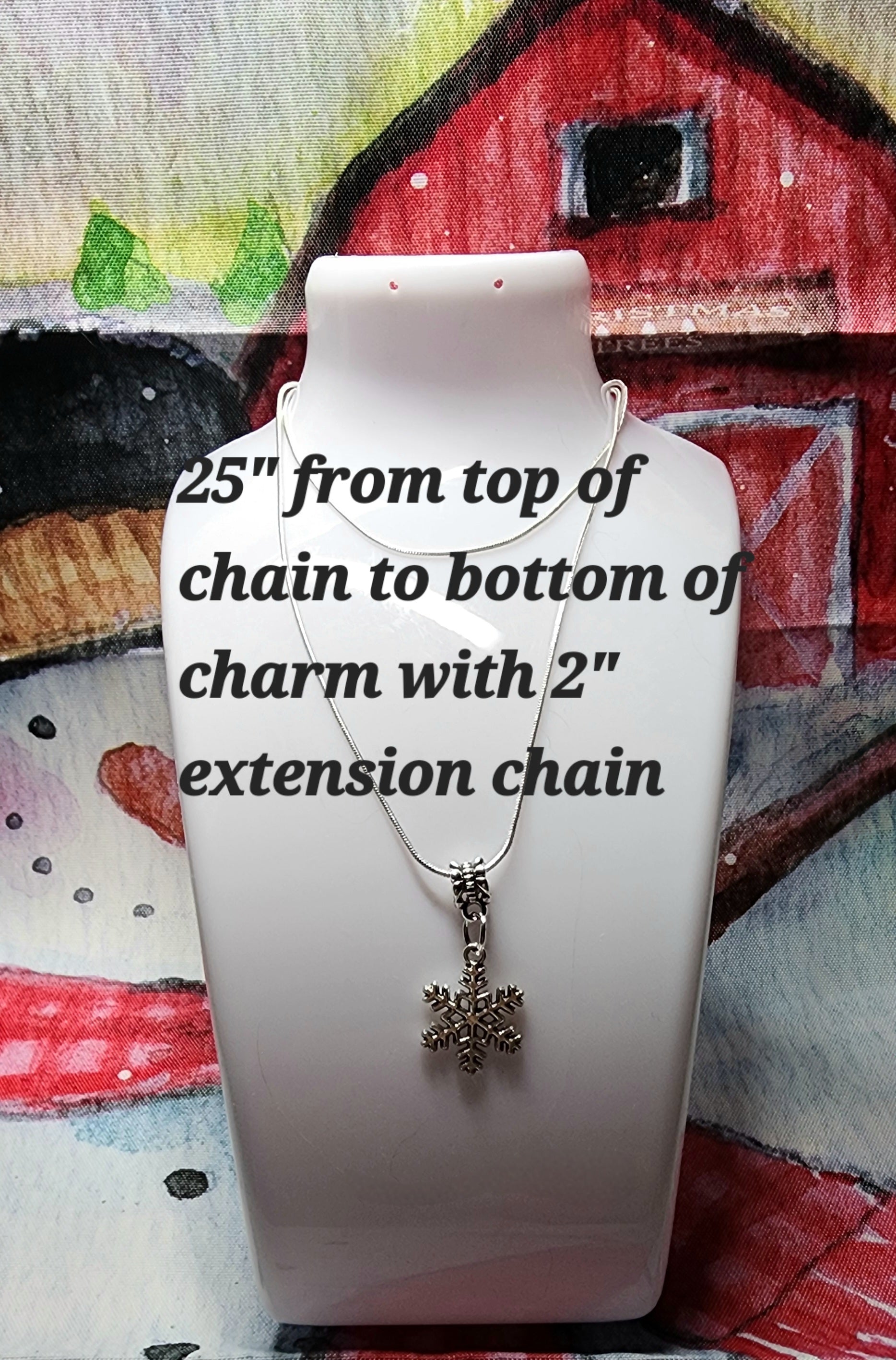 Festive Silver Christmas Charm Necklace - Holiday Jewelry Gift