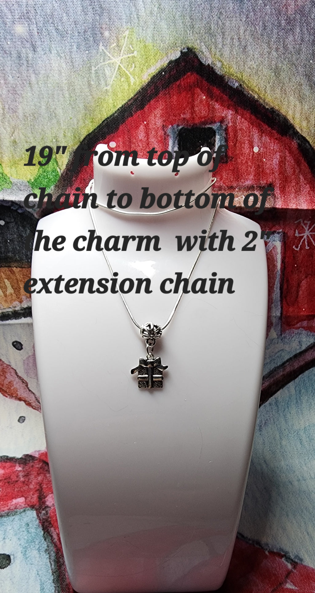 Festive Silver Christmas Charm Necklace - Holiday Jewelry Gift