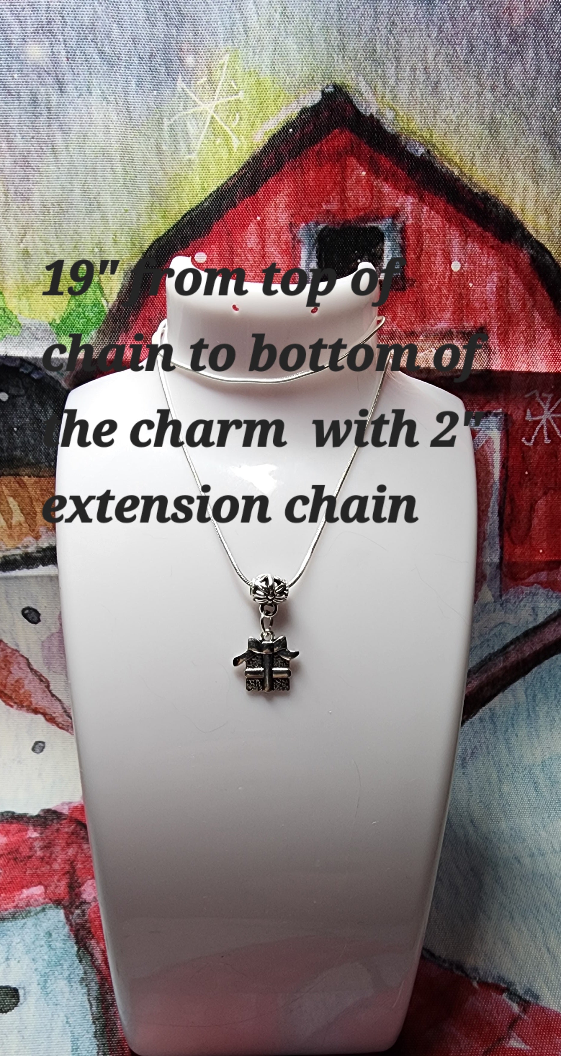 Festive Silver Christmas Charm Necklace - Holiday Jewelry Gift