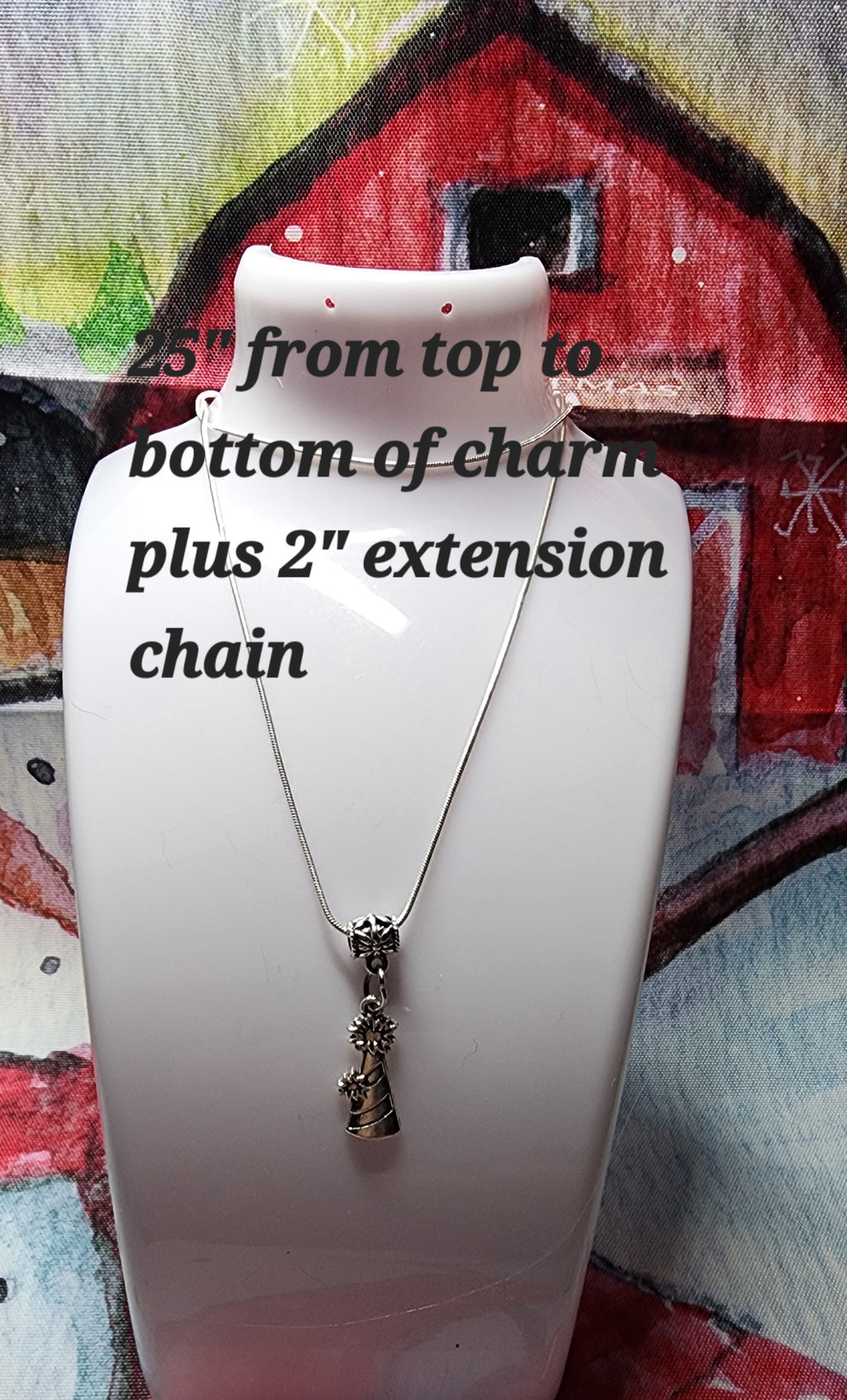 Festive Silver Christmas Charm Necklace - Holiday Jewelry Gift