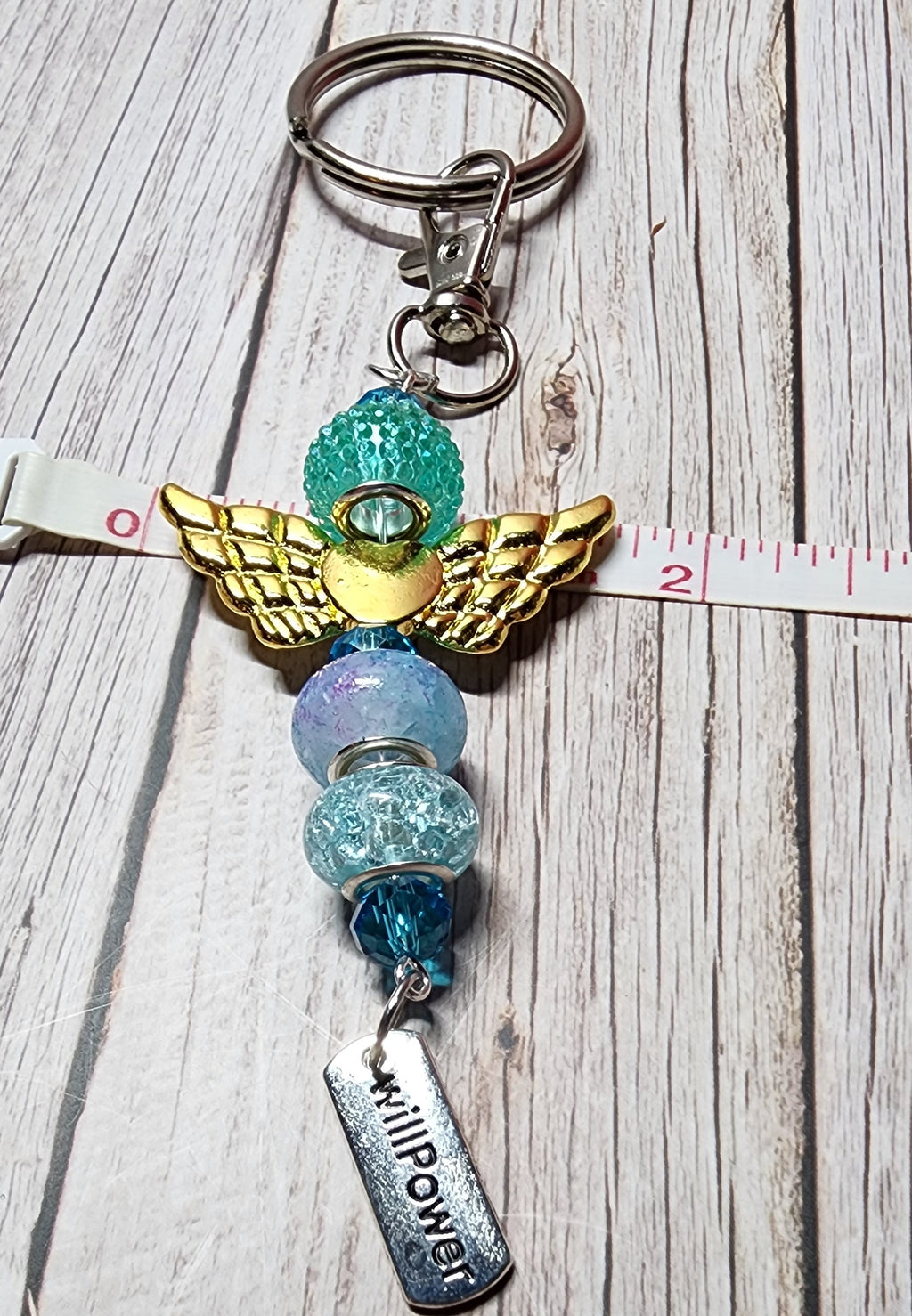 European glass beaded keychain, angel wings, sloth, turtle, sunflower charms, inspiration charm.