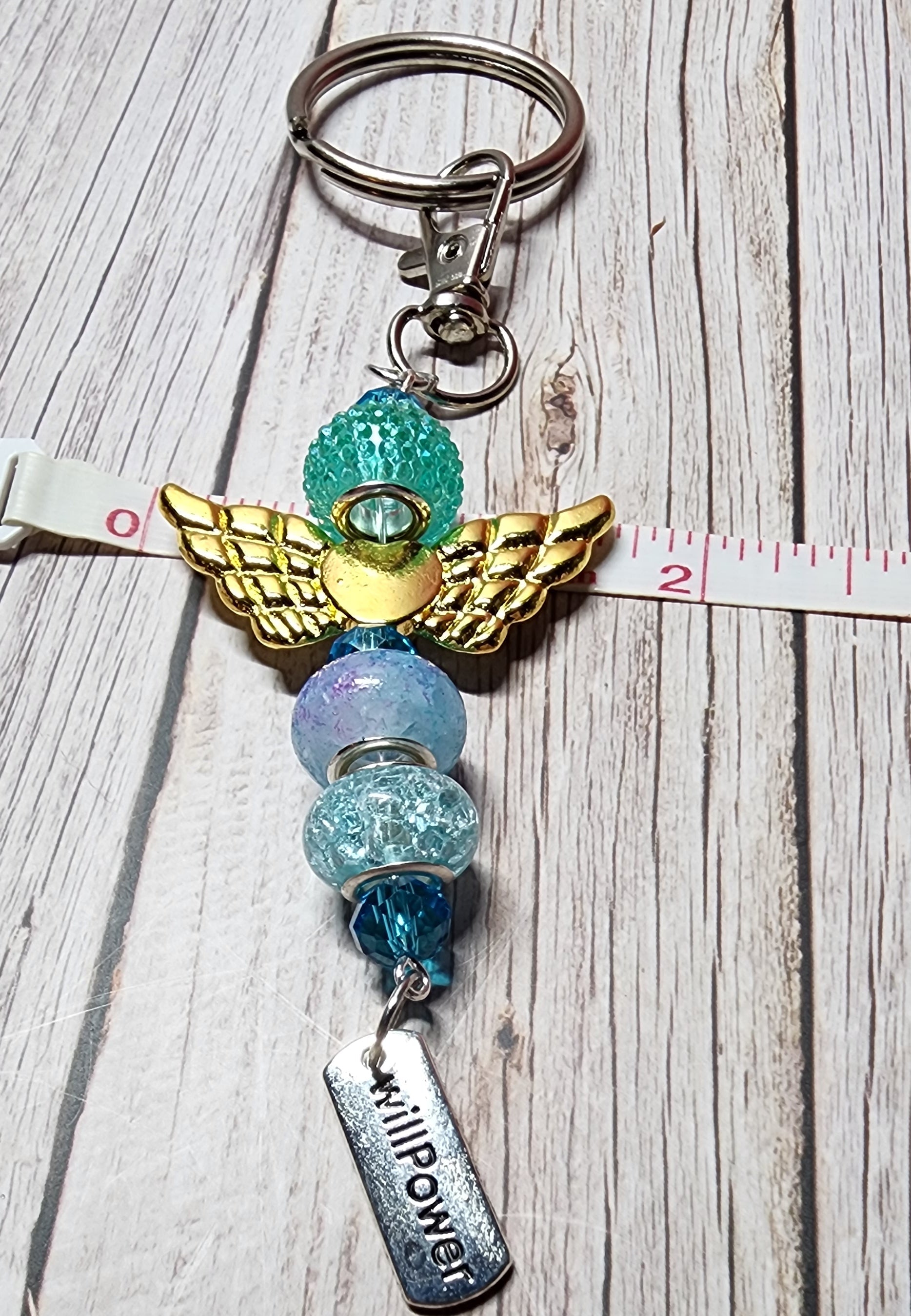 European glass beaded keychain, angel wings, sloth, turtle, sunflower charms, inspiration charm.