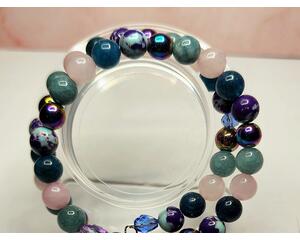 Gemstone Beaded Memory Wire Bracelet - Wrap Around Style