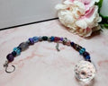 Handmade Glass & Gemstone Suncatcher with crystal prism ball and silver-colored charm