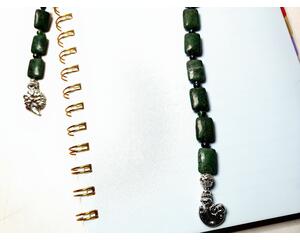 Handmade green agate stone bookmark