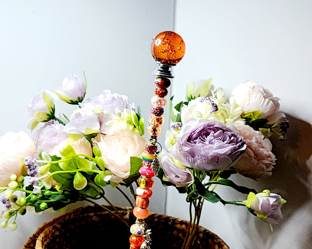 Magical fairy wand flower garden stakes