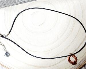 Handcrafted Hammered Copper Washer Necklace with Silver  Star or Copper  Bead on Black Cord