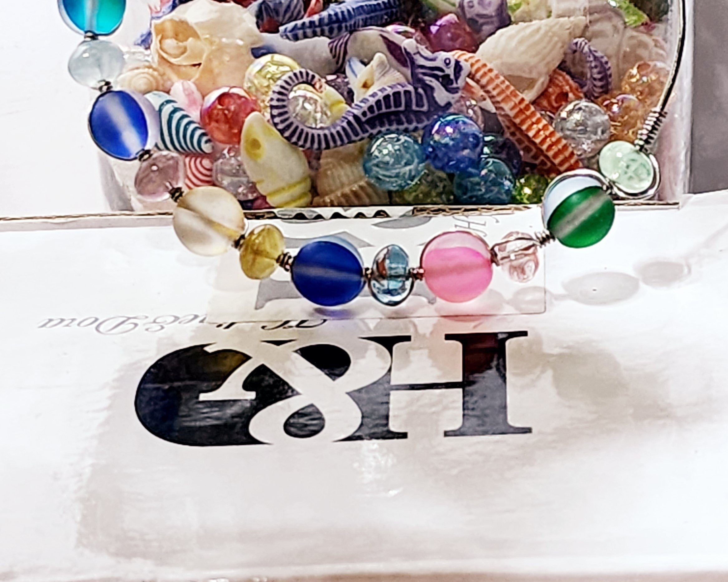 Spring Vibes Stainless Steel Bangle Bracelet with Brightly Colored Lava Rock Beads or Pastel Frosted Mermaid Glass Beads