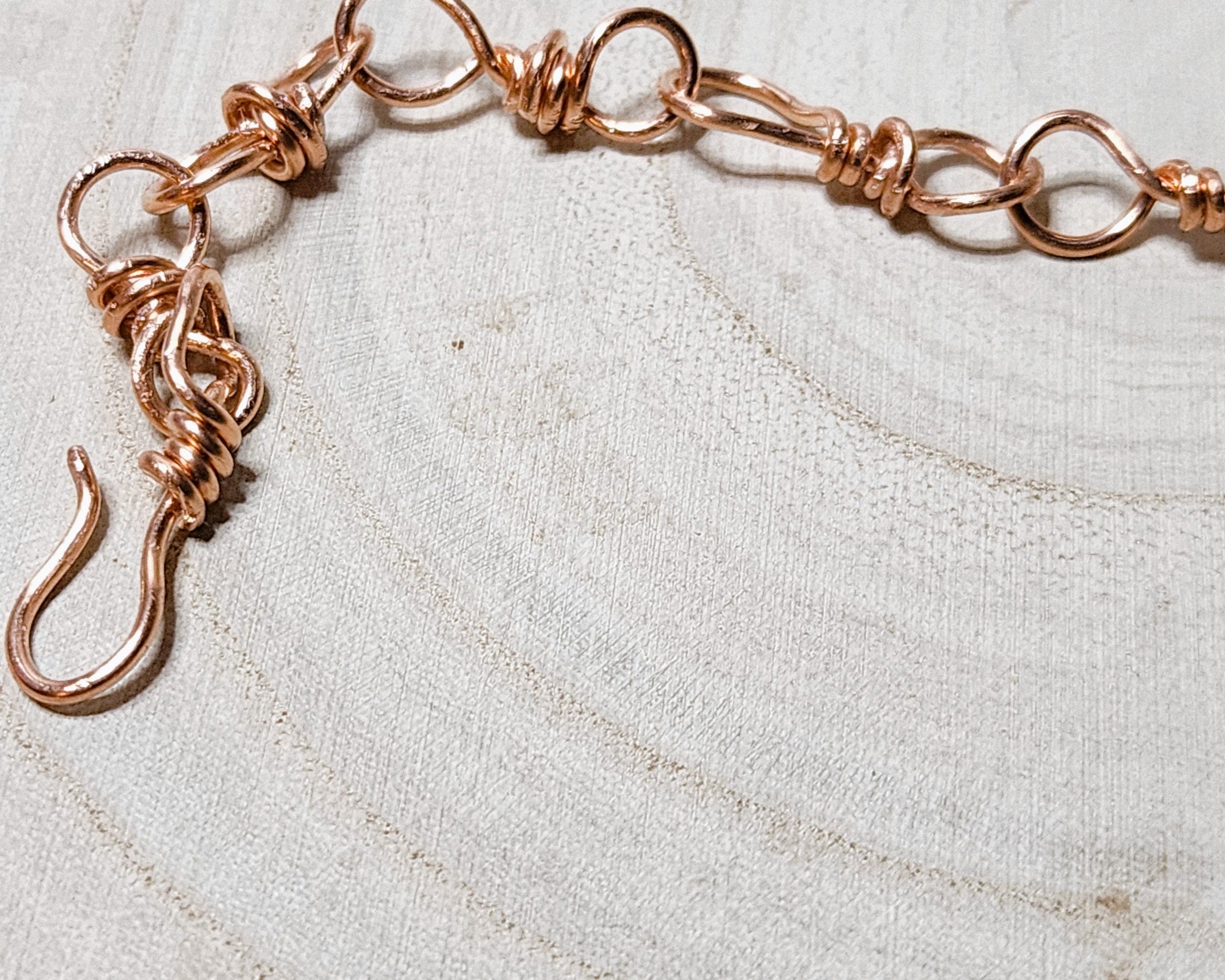 Handcrafted Bare Copper Chain Link – 16 & 18 Gauge Wire for Bracelets or Necklaces, Charm-Ready or Layering