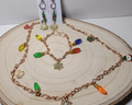 Handcrafted Copper Christmas Charm Jewelry Set – Necklace, Bracelet & Earrings