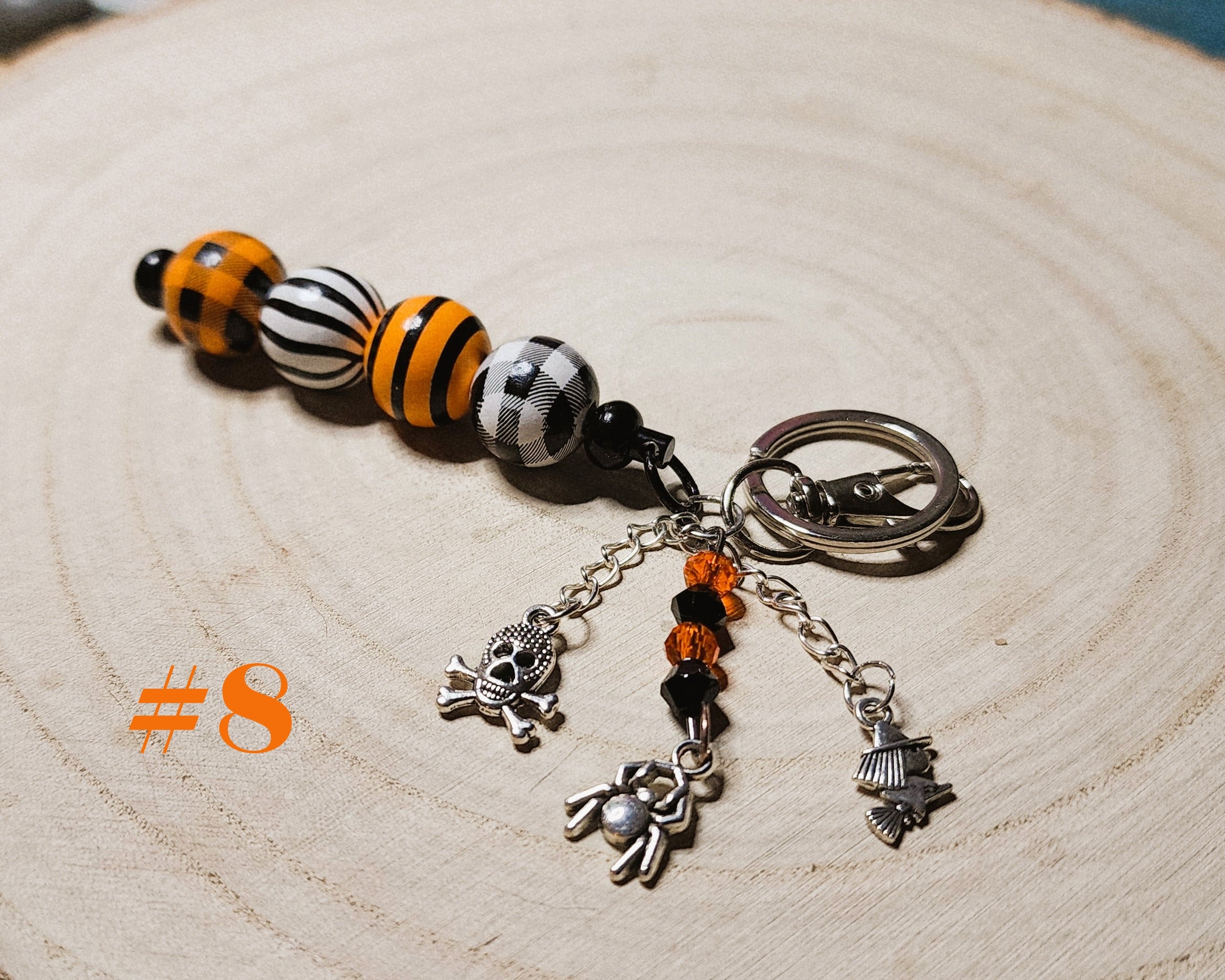 Spooky Charms & Wood Bead Keychains