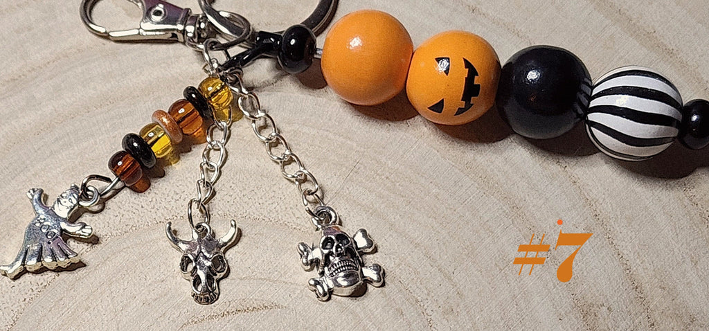 Spooky Charms & Wood Bead Keychains