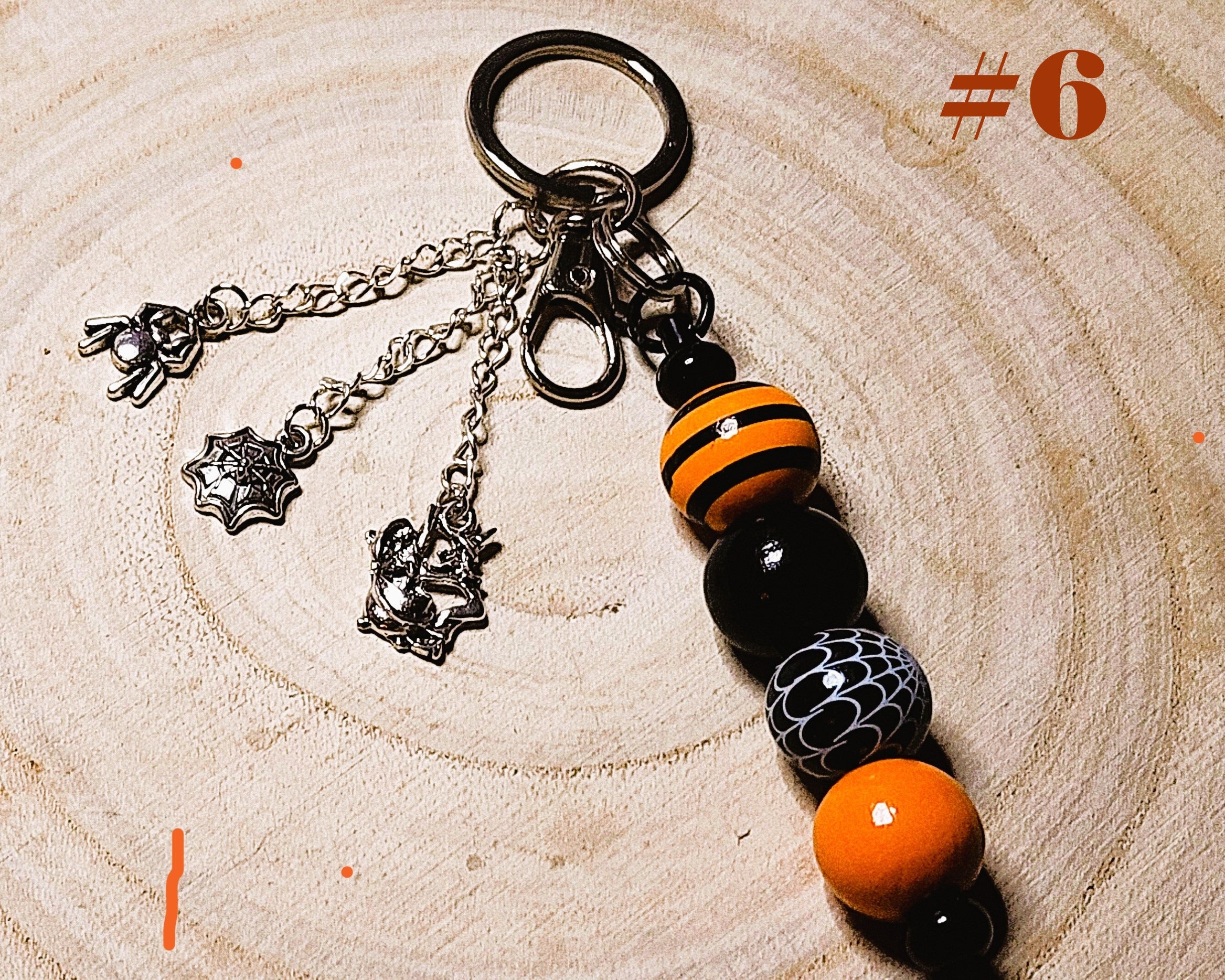 Spooky Charms & Wood Bead Keychains
