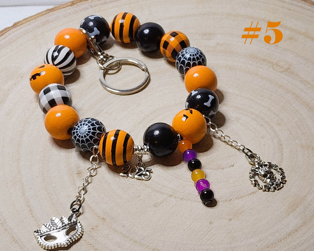 Spooky Charms & Wood Bead Keychains