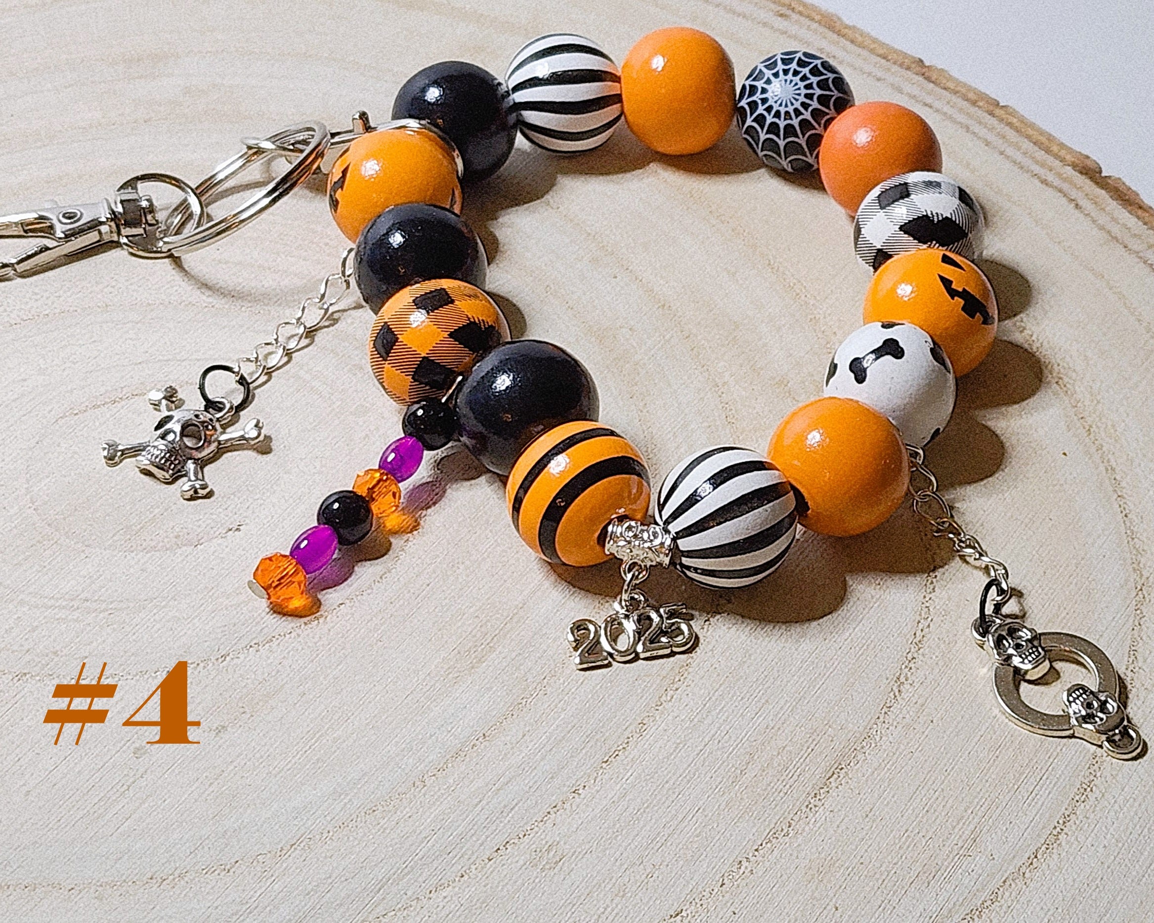 Spooky Charms & Wood Bead Keychains