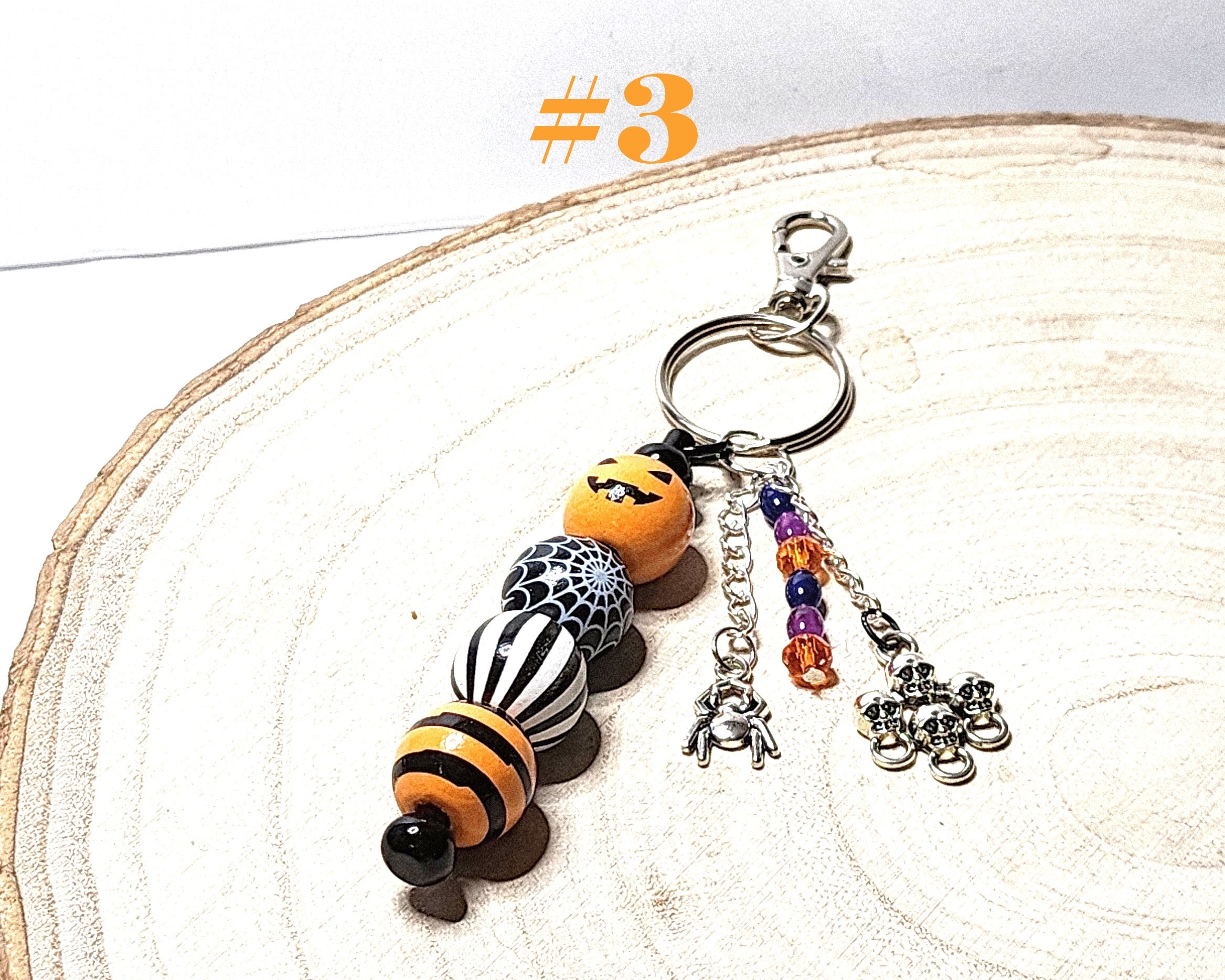 Spooky Charms & Wood Bead Keychains