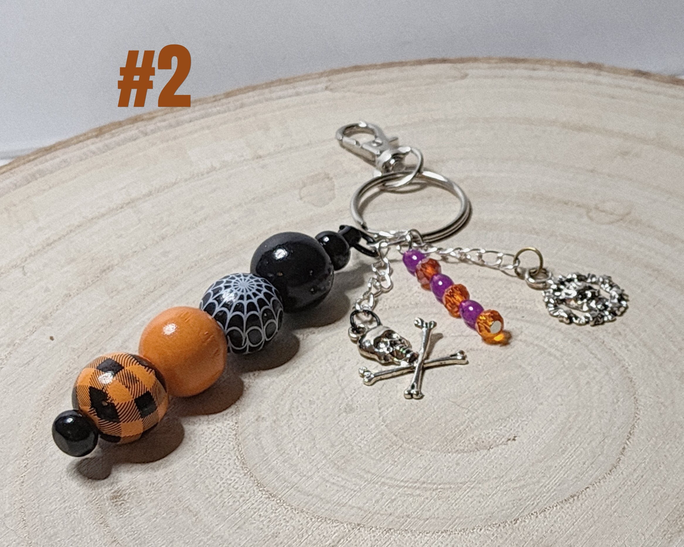 Spooky Charms & Wood Bead Keychains