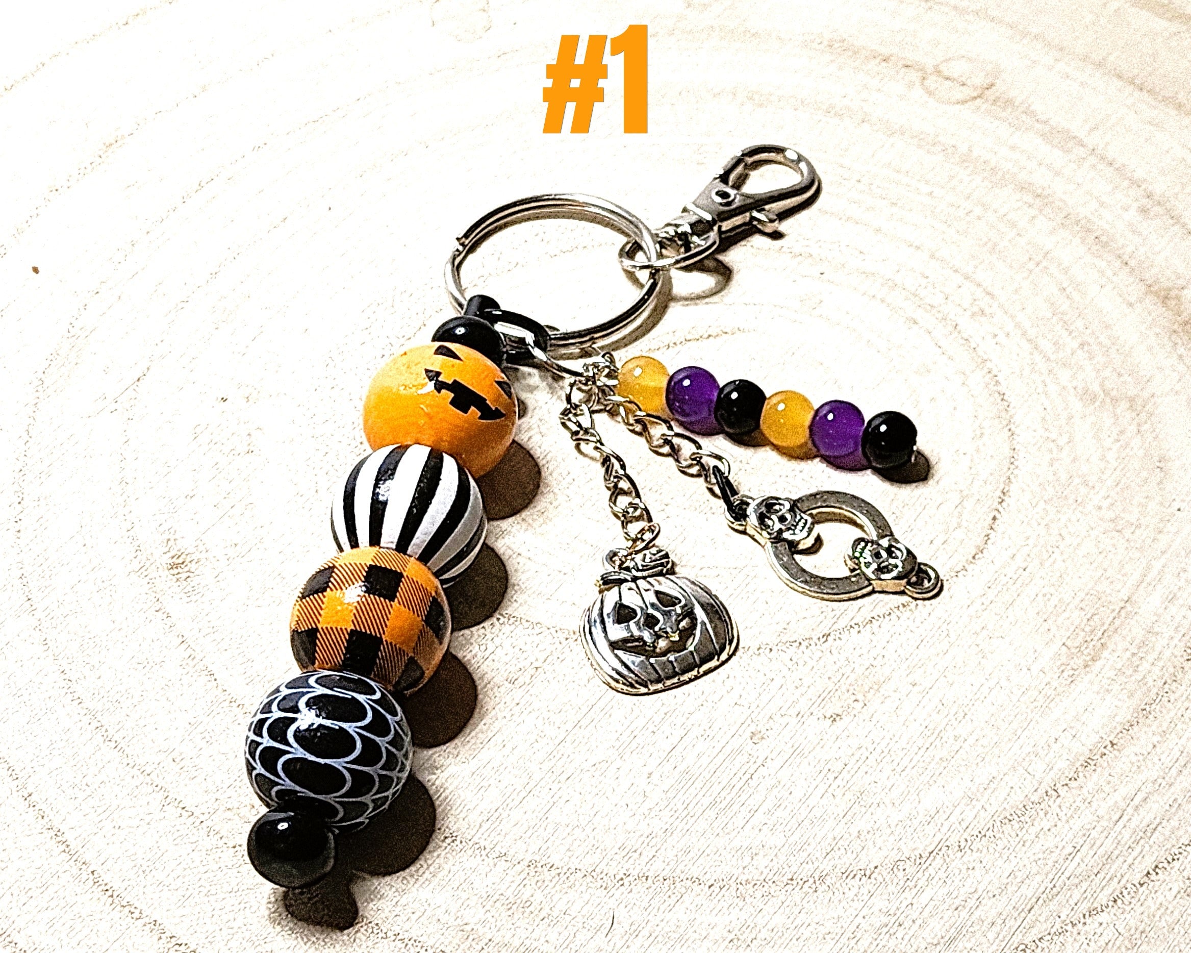 Spooky Charms & Wood Bead Keychains
