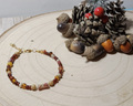 Autumn Gemstone Beaded Bracelet with Gold Clasp