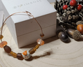 Autumn Woodland Glass Bead Bracelet – Handmade Wire Jewelry