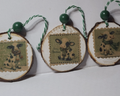 Rustic Cow Christmas Ornaments – Farmhouse Wood Slice Holiday Decor