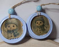 Rustic Handmade Snowman Christmas Ornaments – Upcycled Jar Lid Holiday Décor