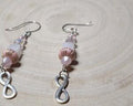 Handcrafted Pink Beaded Infinity Charm Earrings