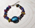 Mother of Pearl Rainbow Bracelet-Iridescent Beads