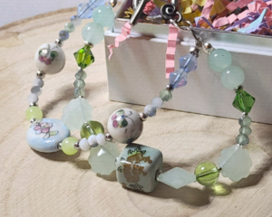 Garden Beaded Bracelet – Handmade Ceramic, Crystal & Glass Beads