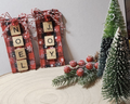 Rustic Buffalo Plaid Christmas Ornaments – Handmade Scrabble Tile JOY & NOEL Holiday Décor