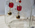 Holiday Cheer Earrings – Red Gift Box & Jingle Bell Dangle