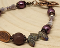 Purple Aventurine & Czech Glass Leaf Bracelet and earrings set – Handmade  Gift