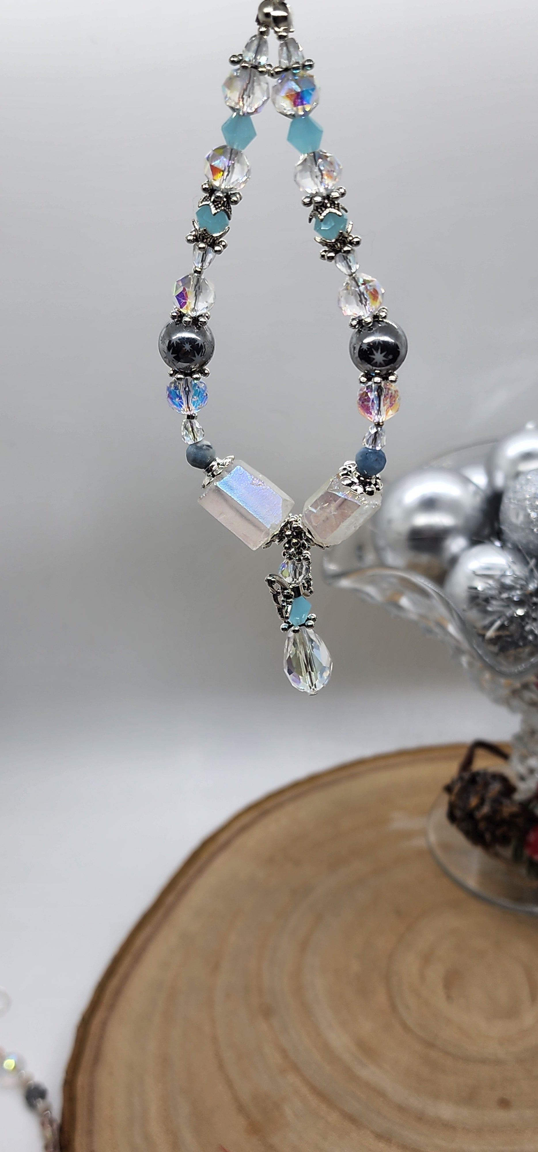 Angel Crystal Beaded Ornament Handmade Christmas Ornament  Memorial Angel Gift  Holiday Tree Decoration