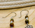 Unakite Gemstone Celtic Earrings  Boho Gemstone Dangles  Earthy Artisan Jewelry  Handmade Gift for Nature Lovers