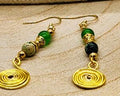 Handmade beaded drop earrings St Patrick's Day