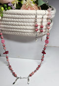 Handmade “Mama” Necklace & Earring Set • Mother’s Day Jewelry Gift • Pink or Purple/Blue Beaded Set