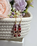Handmade Mushroom & Sloth Dangle Earrings • Red & Floral Beaded Woodland Jewelry