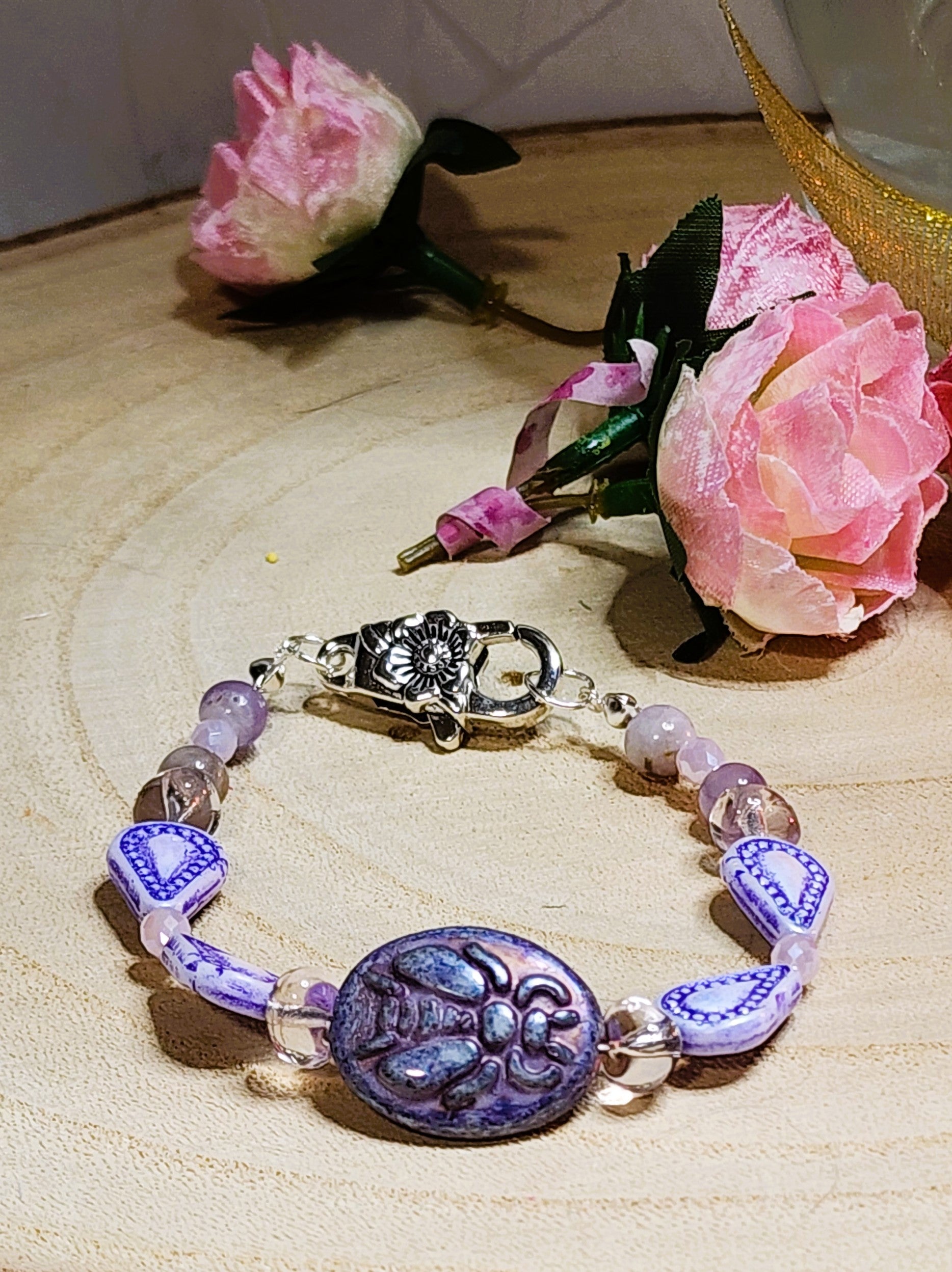Carved Bee Motif Bracelet