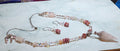 Rose Quartz Pendant Necklace & Earring Set – Crystal Point Statement Jewelry, Pink Boho Beaded Necklace, Healing Crystal Gift for Her