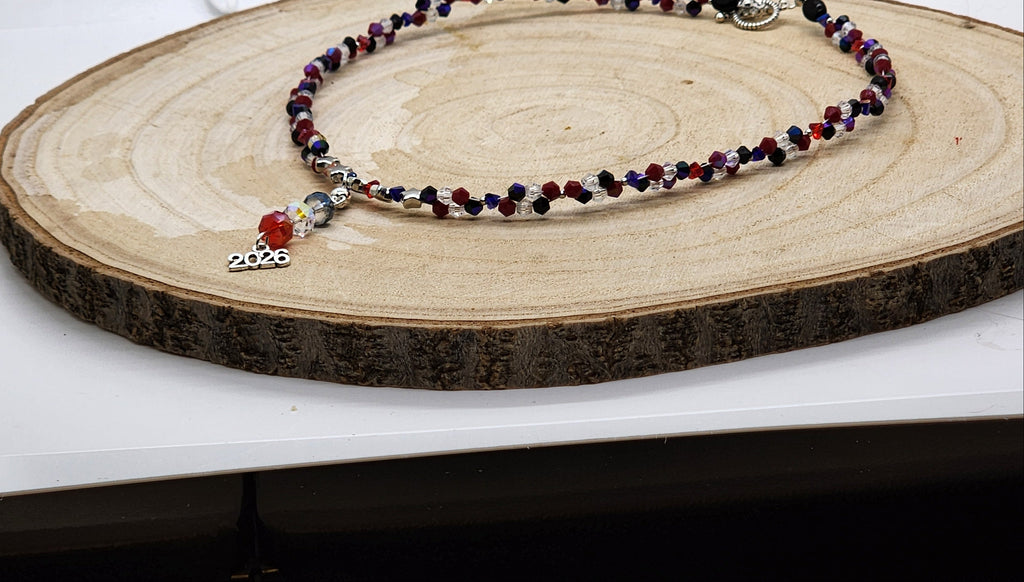 ⭐ America’s 250th Celebration Patriotic Beaded Necklace – Red, White & Blue Sparkle