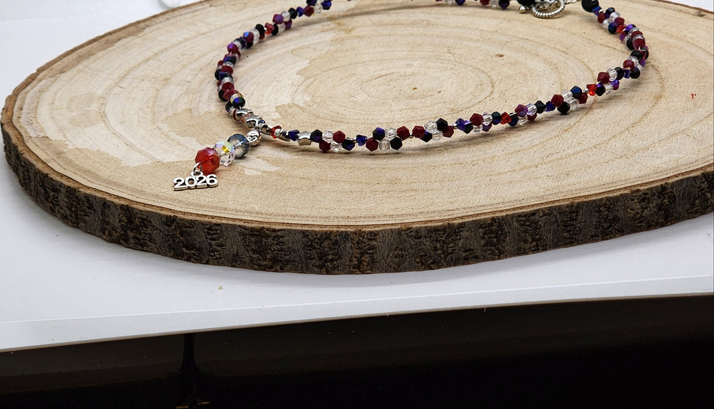 ⭐ America’s 250th Celebration Patriotic Beaded Necklace – Red, White & Blue Sparkle