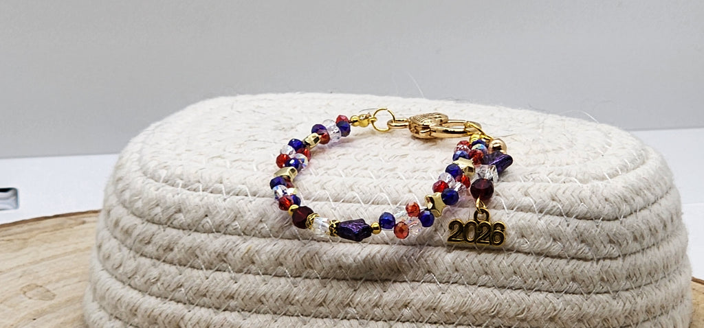 ⭐ America’s 250th Celebration Patriotic Beaded Bracelets – Red, White & Blue Sparkle