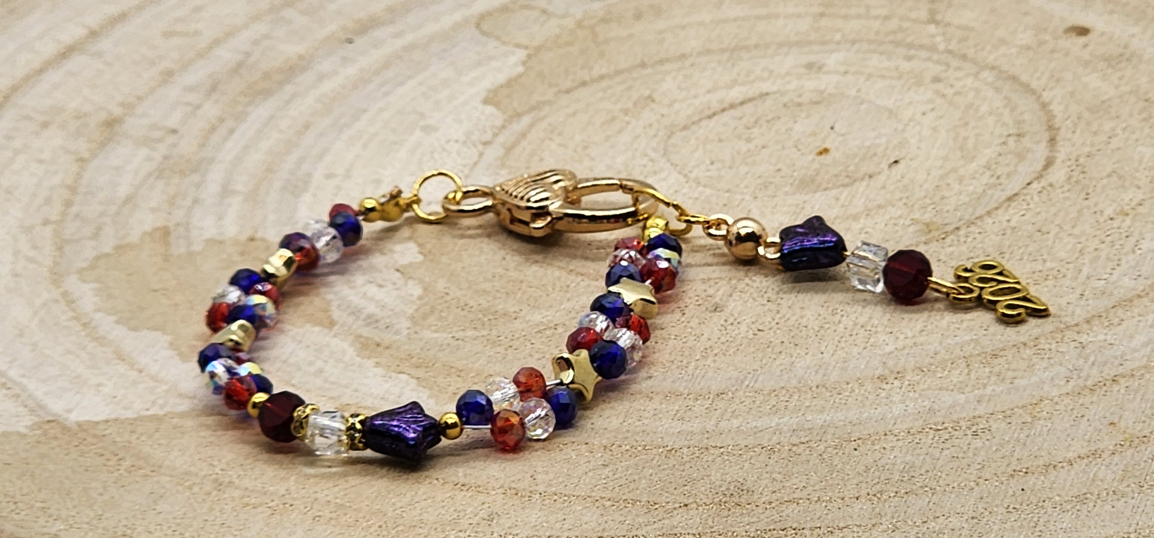 ⭐ America’s 250th Celebration Patriotic Beaded Bracelets – Red, White & Blue Sparkle