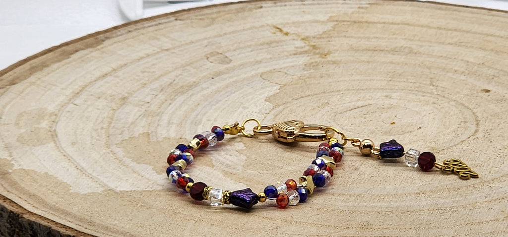 ⭐ America’s 250th Celebration Patriotic Beaded Bracelets – Red, White & Blue Sparkle